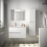 Lavatório de Banho Salgar Noja 90 cm Branco Brilho