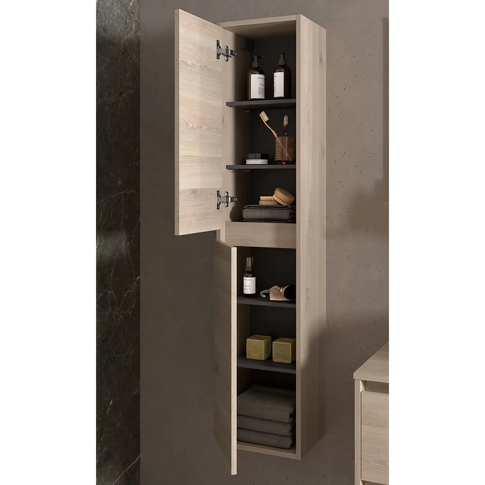Mueble de Baño con Lavabo y 2 Cajones Salgar Noja 80 cm Roble Natural - Vista 2