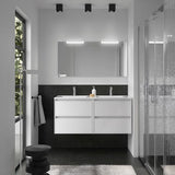 Meuble de Salle de Bain avec Lavabo et 4 Tiroirs Salgar Noja 120 cm Blanc Brillant