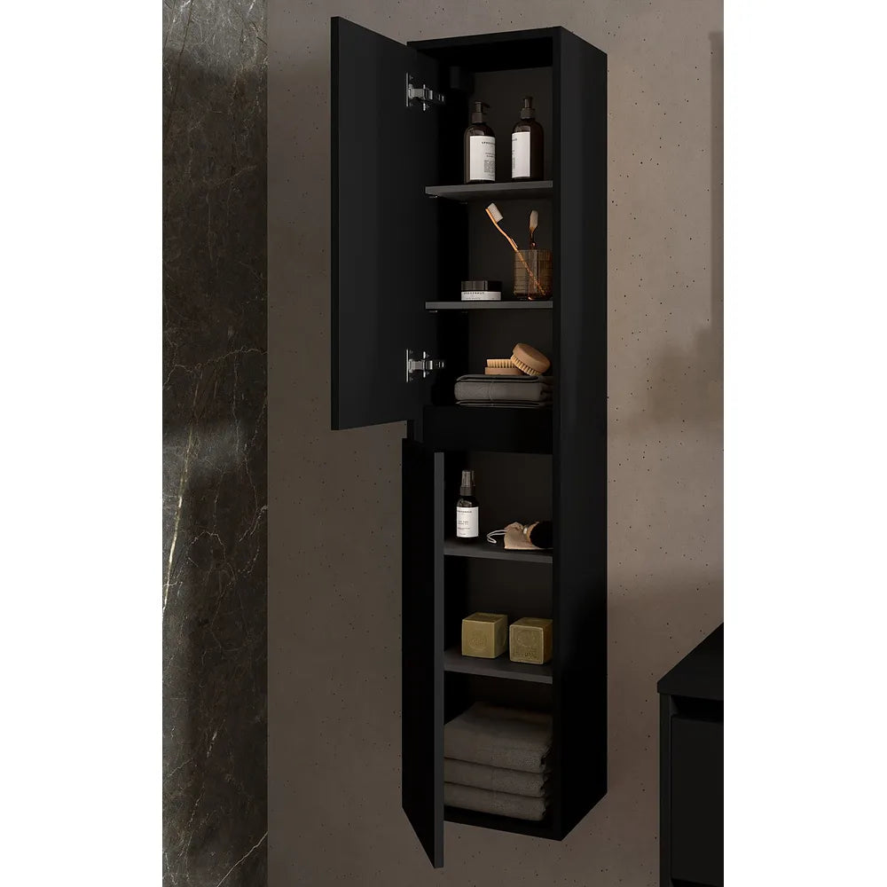 Mueble de Baño con Lavabo y 4 Cajones Salgar Noja 120 cm Negro Satinado - Vista 2