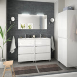 Meuble de Salle de Bain avec Lavabo Salgar Noja Blanc Brillant