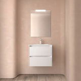 Meuble de Salle de Bain 2 Tiroirs Salgar Noja 60 cm Blanc