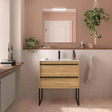 Meuble de Salle de Bain avec Lavabo et 2 Tiroirs Salgar Attila