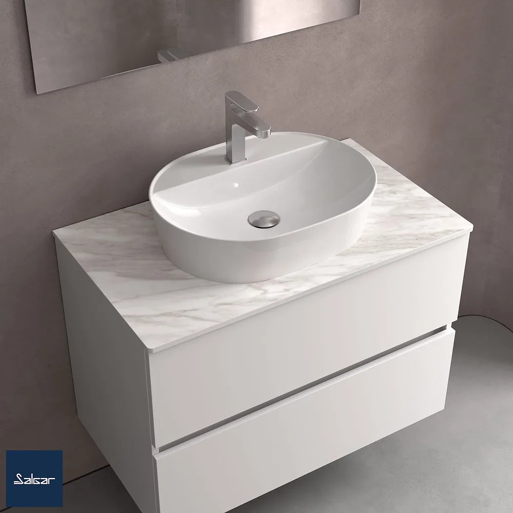 Mueble de Baño con Encimera y 2 Cajones Salgar Optimus Roble Natural - Vista 3