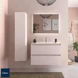 Meuble de Salle de Bain Suspendu avec Lavabo Salgar Bequia Blanc Mat