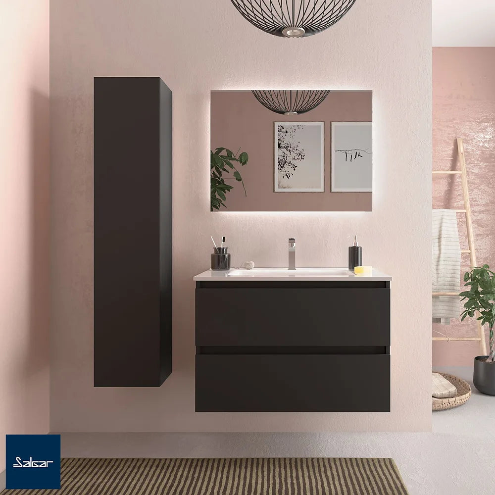 Mueble de Baño Suspendido con Lavabo Salgar Bequia Negro Mate - Vista 1