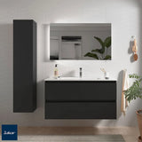 Meuble de Salle de Bain Suspendu avec Lavabo Salgar Bequia 101 cm Noir Mat