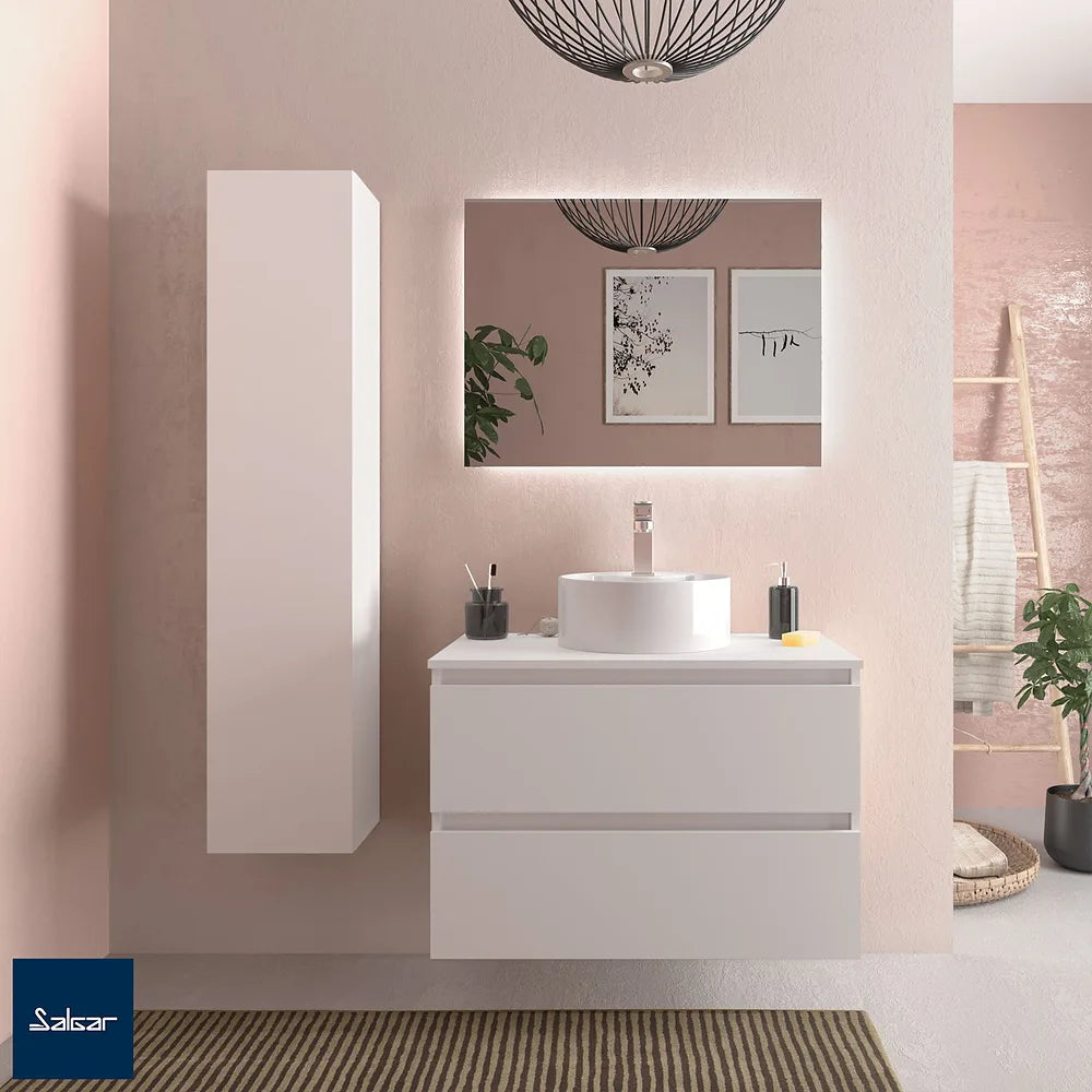Mueble de Baño Suspendido con Lavabo Salgar Bequia Blanco Mate - Vista 1