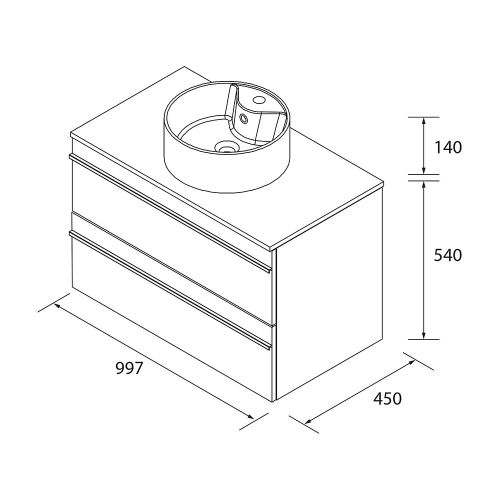 Mueble de Baño Suspendido con Lavabo Salgar 101 cm - Vista 6