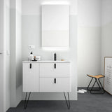 Meuble de Salle de Bain sur Pieds avec Lavabo Salgar Uniiq 120 cm Blanc Mat