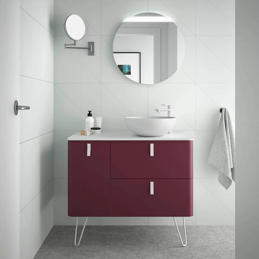 Mueble de Baño con Patas Lavabo sobre Encimera Salgar Uniiq 120 cm Granate - Vista 1