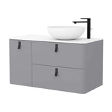 Bathroom Vanity Unit Countertop Basin Salgar Uniiq 120 cm Smoke Grey