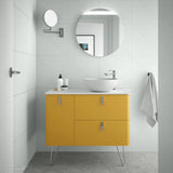 Bathroom Vanity Unit with Legs and Countertop Basin Salgar Uniiq 120 cm Sun Yellow Left