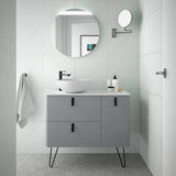 Bathroom Vanity Unit with Legs and Countertop Basin Salgar Uniiq 120 cm Smoke Grey Right