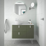 Bathroom Vanity Unit with Legs and Countertop Basin Salgar Uniiq 120 cm Forest Green Right
