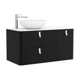 Bathroom Vanity Unit Countertop Basin Salgar Uniiq 120 cm Matte Black