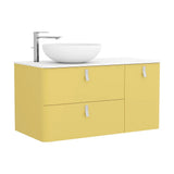 Bathroom Vanity Unit Countertop Basin Salgar Uniiq 120 cm Straw Yellow