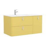 Bathroom Vanity Unit with Basin Salgar Uniiq 120 cm Straw Yellow Right