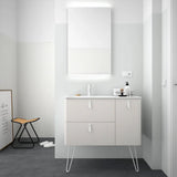 Móvel de casa de banho com pés e lavatório Salgar Uniiq 120 cm Direita Creme
