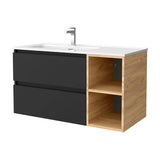 Meuble de Salle de Bain Salgar Bequia Noir Mat