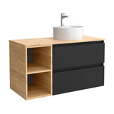 Meuble de Salle de Bain Salgar Bequia Noir Mat