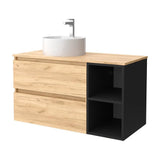 Meuble de Salle de Bain Salgar Bequia Noir Mat