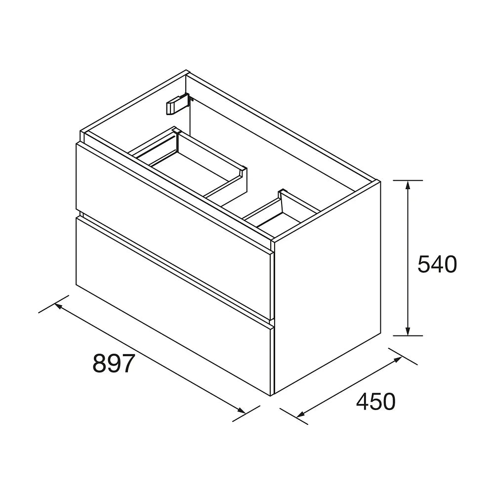 Mueble de Baño Suspendido con Lavabo y 2 Cajones Salgar Spirit 90 cm Pino Bahía - Vista 16