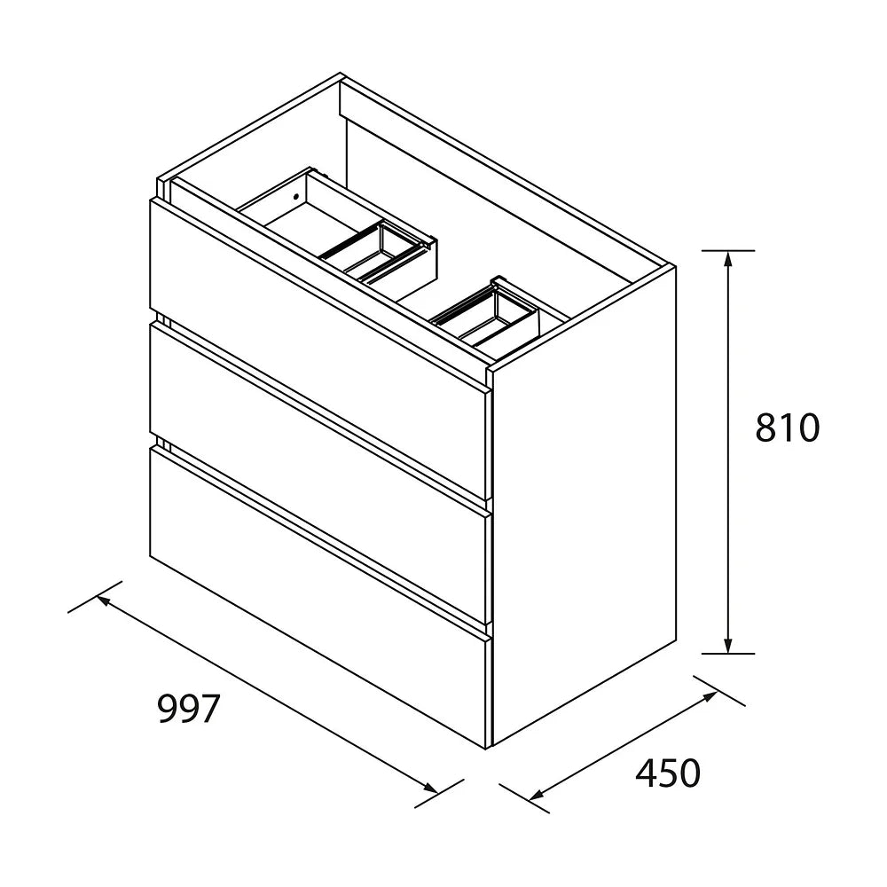 Mueble de Baño con Patas con Lavabo y 3 Cajones Salgar Spirit 100 cm Pino Bahía - Vista 18