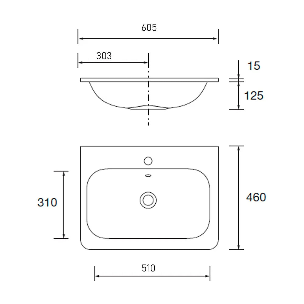 Mueble de Baño Suspendido con Lavabo y 2 Cajones Salgar Uniiq 60 cm - Vista 9