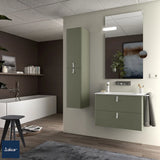 Meuble de Salle de Bain Suspendu avec Lavabo et 2 Tiroirs Salgar Uniiq 80 cm Vert Forêt