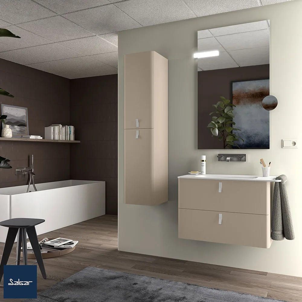 Mueble de Baño Suspendido con Lavabo y 2 Cajones Salgar Uniiq 80 cm - Vista 1