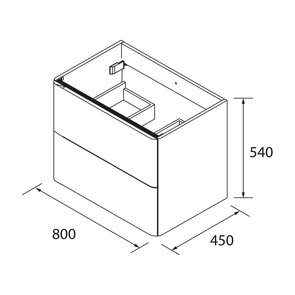 Mueble de Baño Suspendido con Lavabo y 2 Cajones Salgar Uniiq 80 cm Granate - Vista 7