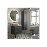 Meuble de Salle de Bain 2 Tiroirs Salgar Renoir 60 cm Gris Anthracite