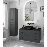 Meuble de Salle de Bain 2 Tiroirs Salgar Renoir 100 cm Gris Anthracite