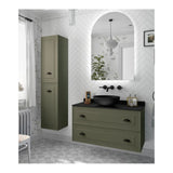 Meuble de Salle de Bain 2 Tiroirs Salgar Renoir 100 cm Vert Forêt