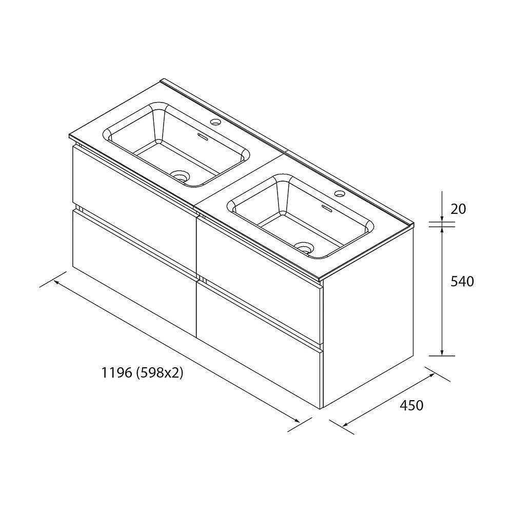 Mueble de Baño con Lavabo Salgar Bequia 120 cm Azul - Vista 5