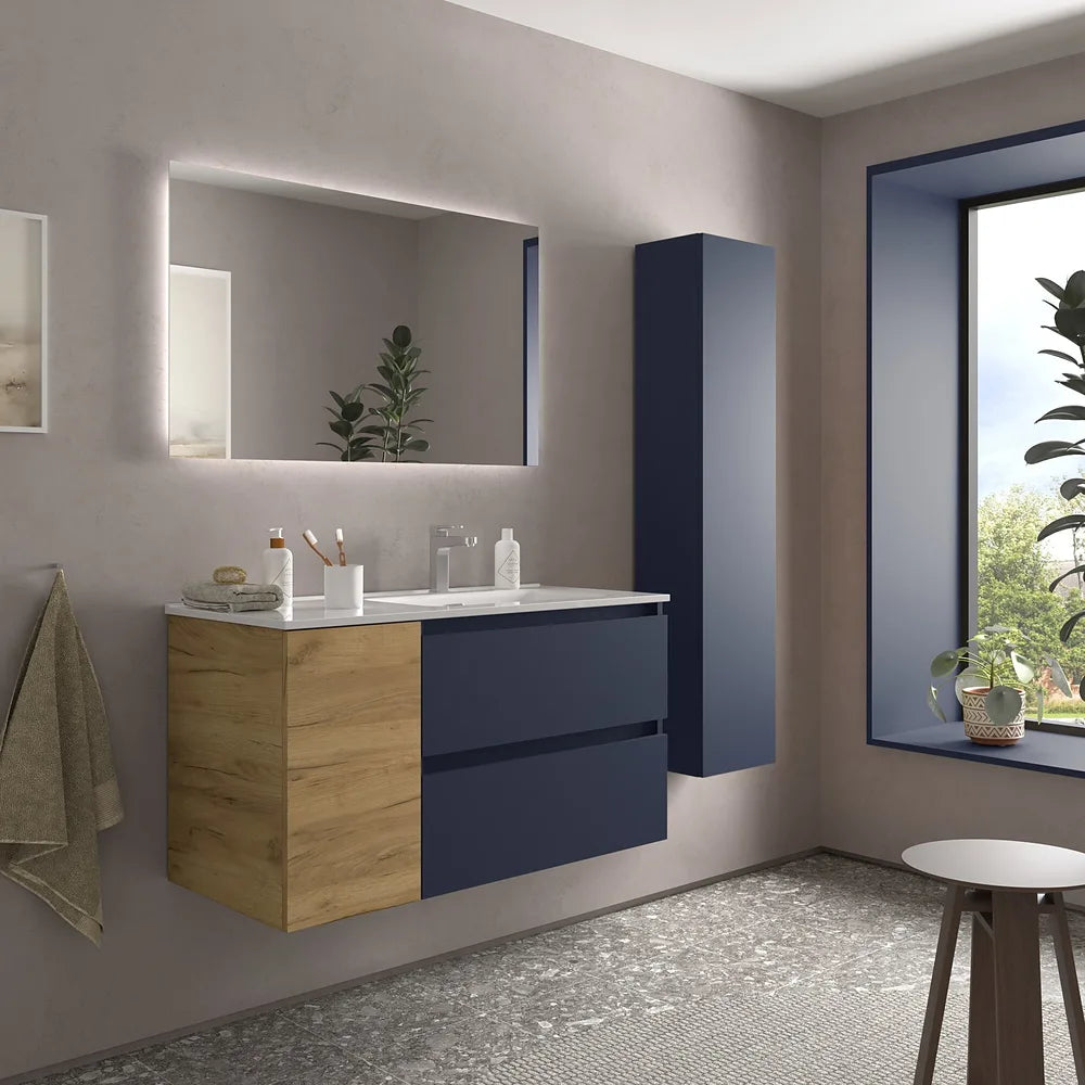 Mueble de Baño con Lavabo Salgar Bequia Plus 90 cm Azul - Vista 2