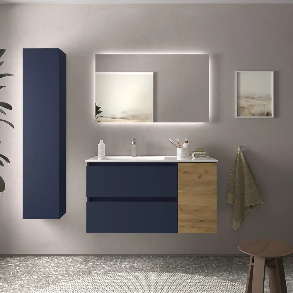 Mueble de Baño con Lavabo Salgar Bequia Plus 100 cm Azul - Vista 1