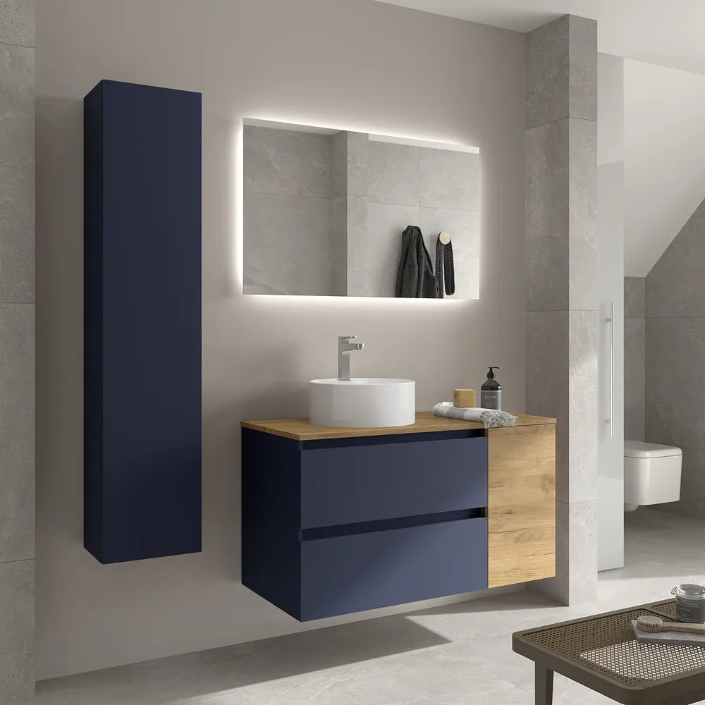 Mueble de Baño con Lavabo y 2 Cajones Salgar Bequia Azul - Vista 2