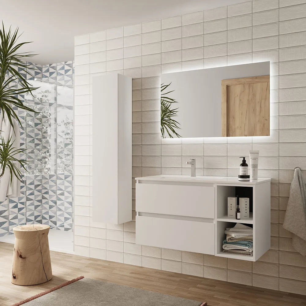 Mueble de Baño con Lavabo Salgar Bequia Plus 100 cm Blanco Mate - Vista 2