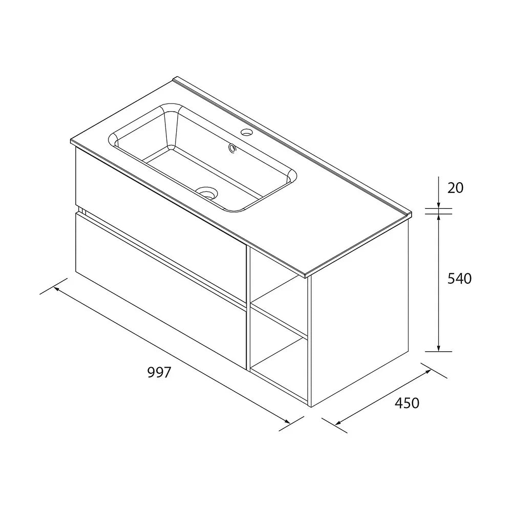 Mueble de Baño con Lavabo Salgar Bequia Plus 100 cm Blanco Mate - Vista 6