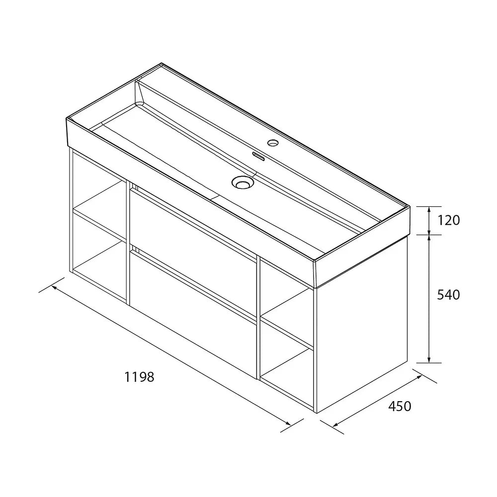 Mueble de Baño con Lavabo Salgar Bequia Plus 120 cm Blanco Mate - Vista 6