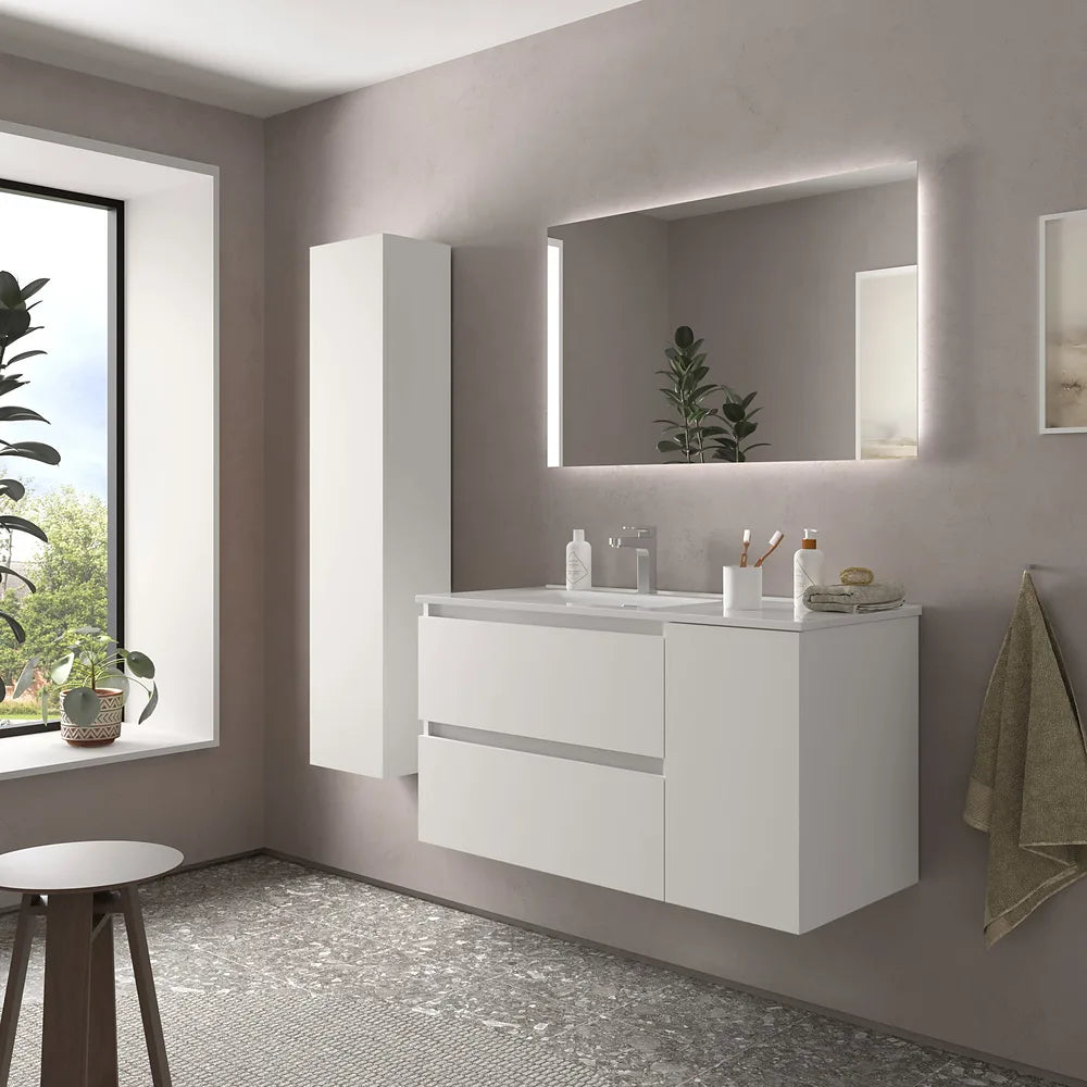 Mueble de Baño con Lavabo Salgar Bequia Plus 90 cm Blanco Mate - Vista 2