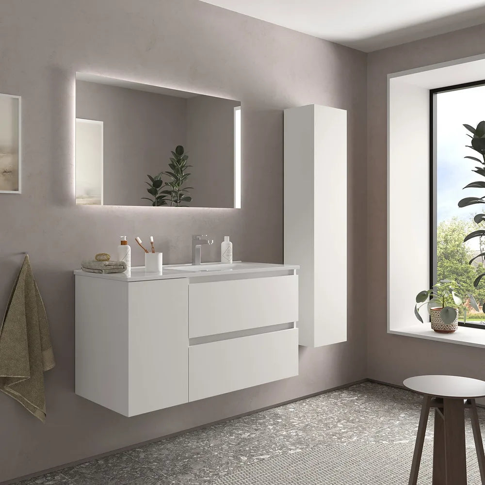 Mueble de Baño con Lavabo Salgar Bequia Plus 90 cm Blanco Mate - Vista 2