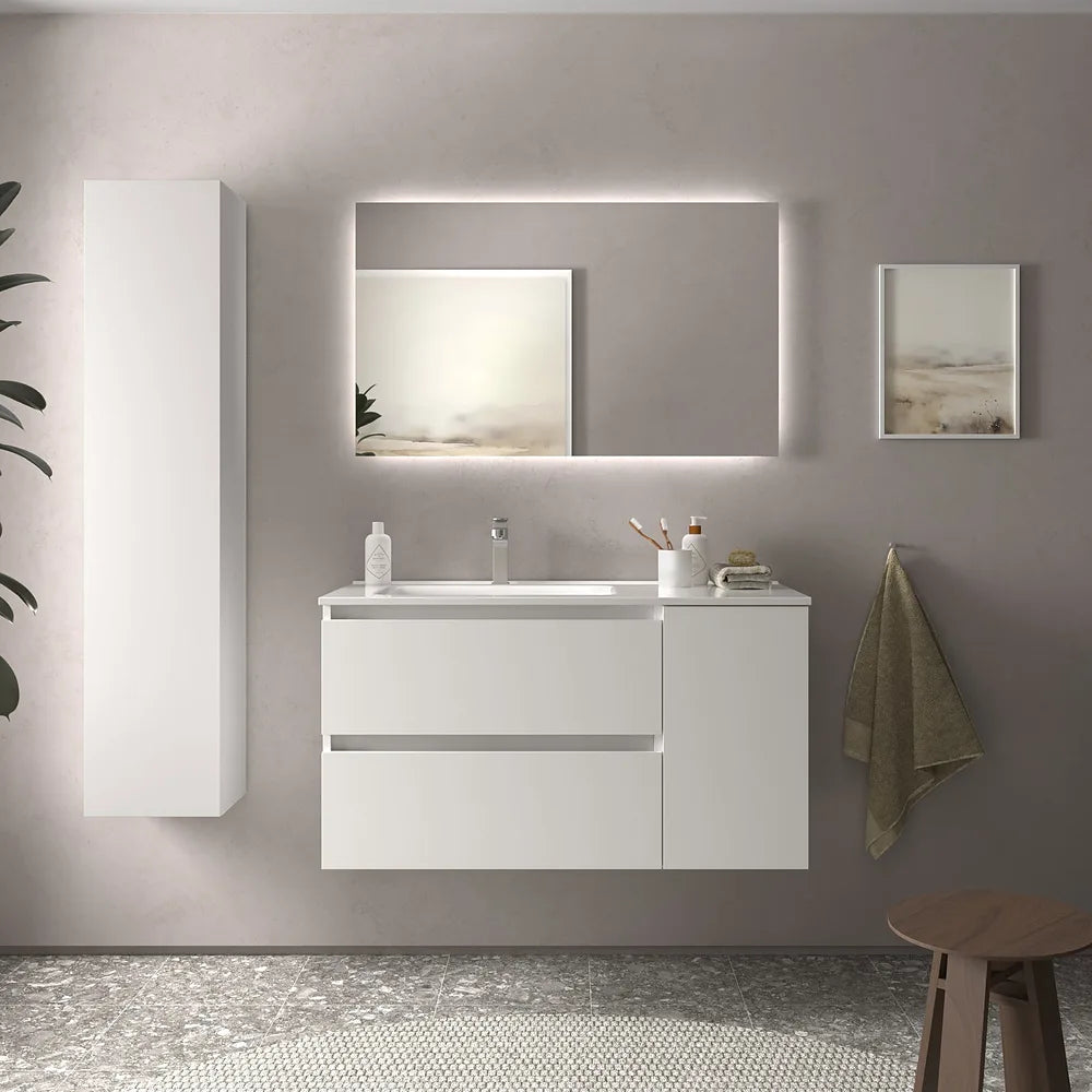 Mueble de Baño con Lavabo Salgar Bequia Plus 100 cm Blanco Mate - Vista 1