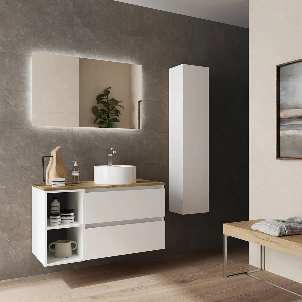 Mueble de Baño Lavabo sobre Encimera Salgar Bequia Plus 90 cm Blanco Mate - Vista 2