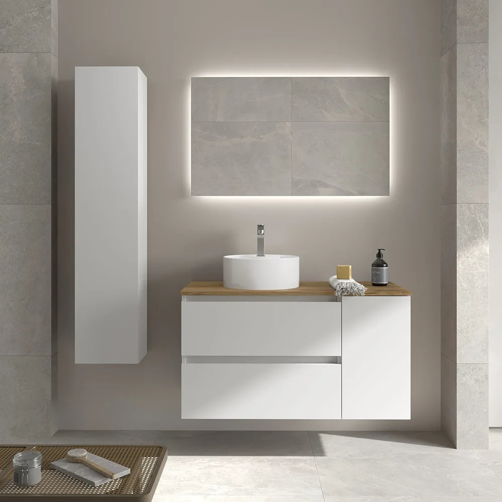 Mueble de Baño Lavabo sobre Encimera Salgar Bequia Plus 100 cm Blanco Mate - Vista 1