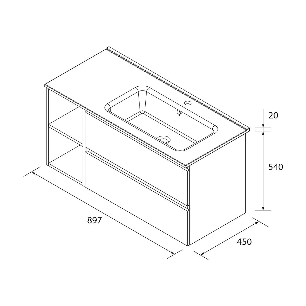 Mueble de Baño con Lavabo Salgar Bequia Plus 90 cm - Vista 6