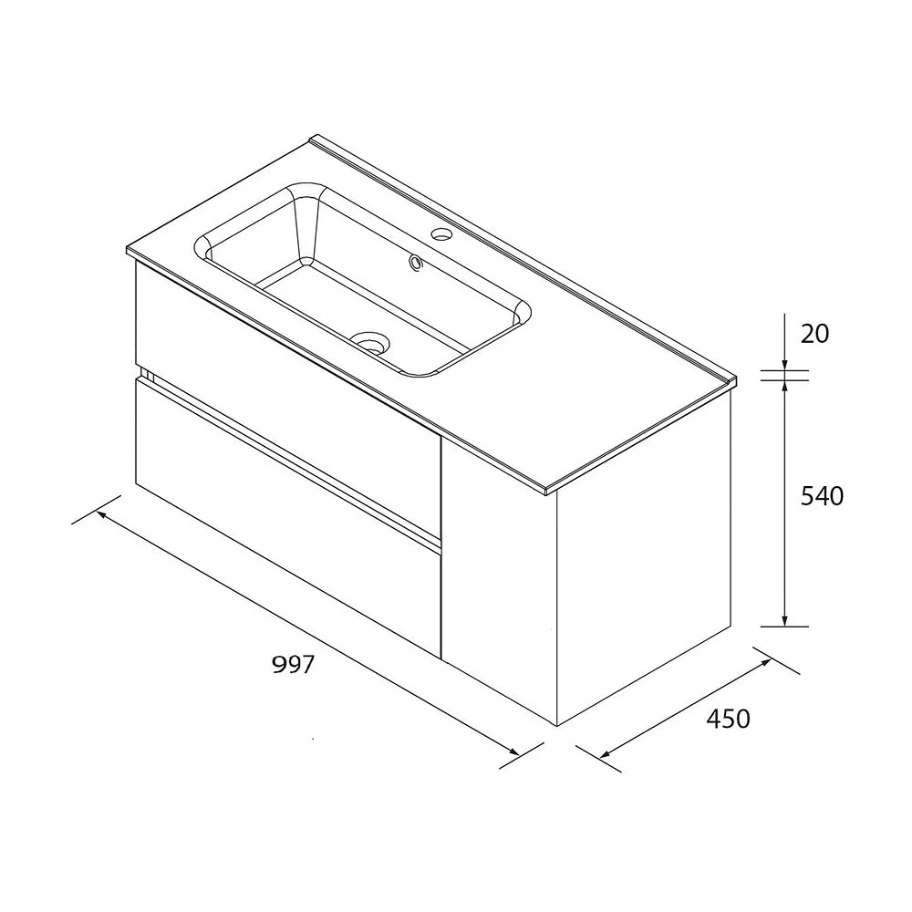 Mueble de Baño con Lavabo Salgar Bequia 100 cm - Vista 5