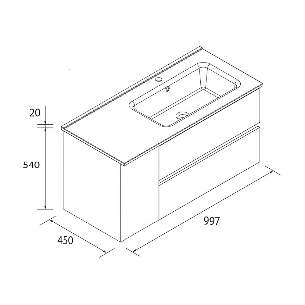 Mueble de Baño con Lavabo Salgar Bequia Plus 100 cm - Vista 5